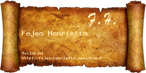 Fejes Henrietta névjegykártya